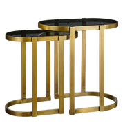 Handcrafted Gold Metal Side Table Set (2 pcs)