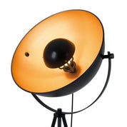 Elegant Black and Gold Three-Legged Floor Lamp for Any Space