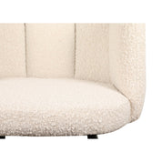 Refined White Pearl Boucle Chairs - Artisanal Elegance Set of 2