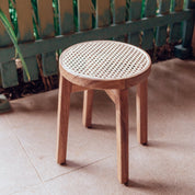 Caramin trembesi & rattan stool