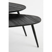 Handcrafted Recycled Wood & Metal Side Table Set (2 pcs)