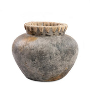 Curated Handmade Artisan Vase in Antique Grey - Timeless Design