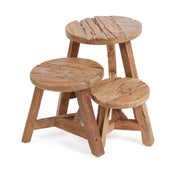 Yatai reclaimed teak stool – small