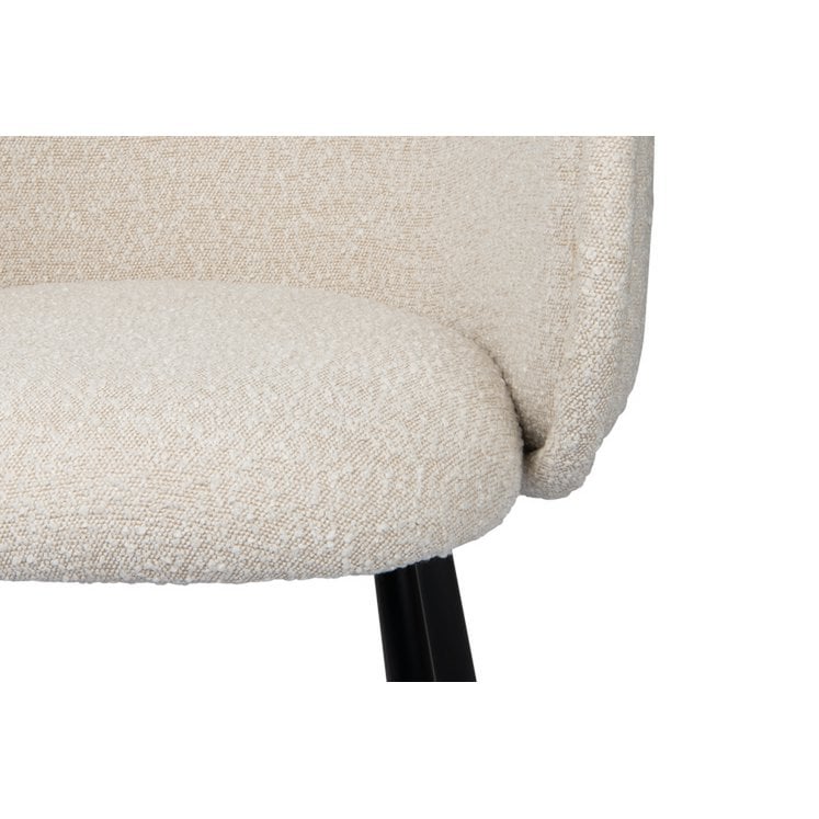 Elegant Hand-Finished Panda Arm Chair in Serene White Pearl
