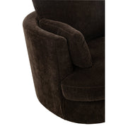 Chélu Luxe Swivel Armchair – Cocoa Brown Textile & Wood