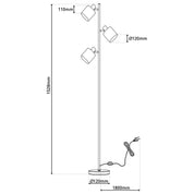 Handcrafted Luxury Metal Floor Lamp with Artisan Fabric Shades