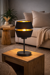 LUNOR Black Gold Table Lamp